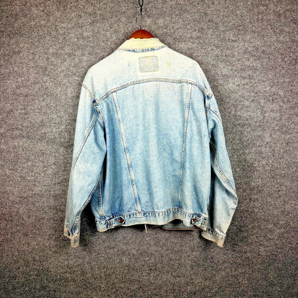Vintage 90s Levis 70507 0389 Denim Trucker Jacket Mens XL Hand Pockets Light Was - Picture 4 of 13